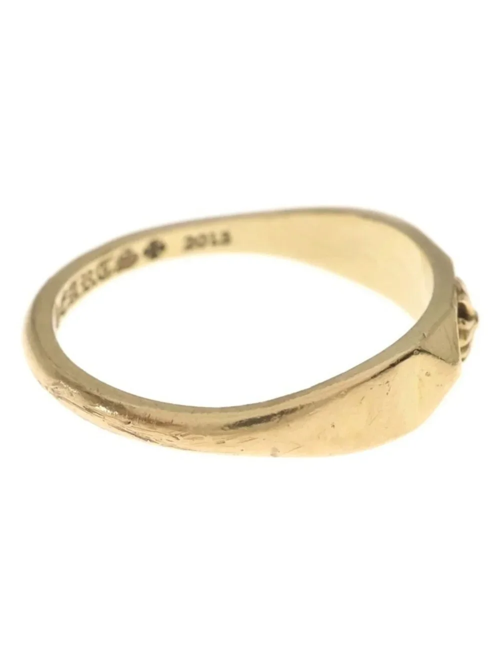 Chrome Hearts Bubblegum Pyramid Plus Sling Gold Ring
